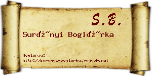 Surányi Boglárka névjegykártya